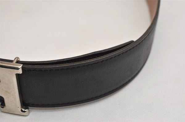 Authentic HERMES Constance Leather Belt Size 65cm 27.6" Black Brown 0085K
