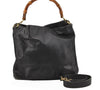 Authentic GUCCI Vintage Bamboo 2Way Shoulder Hand Bag Leather Black Junk 0086J