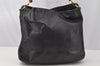 Authentic GUCCI Vintage Bamboo 2Way Shoulder Hand Bag Leather Black Junk 0086J