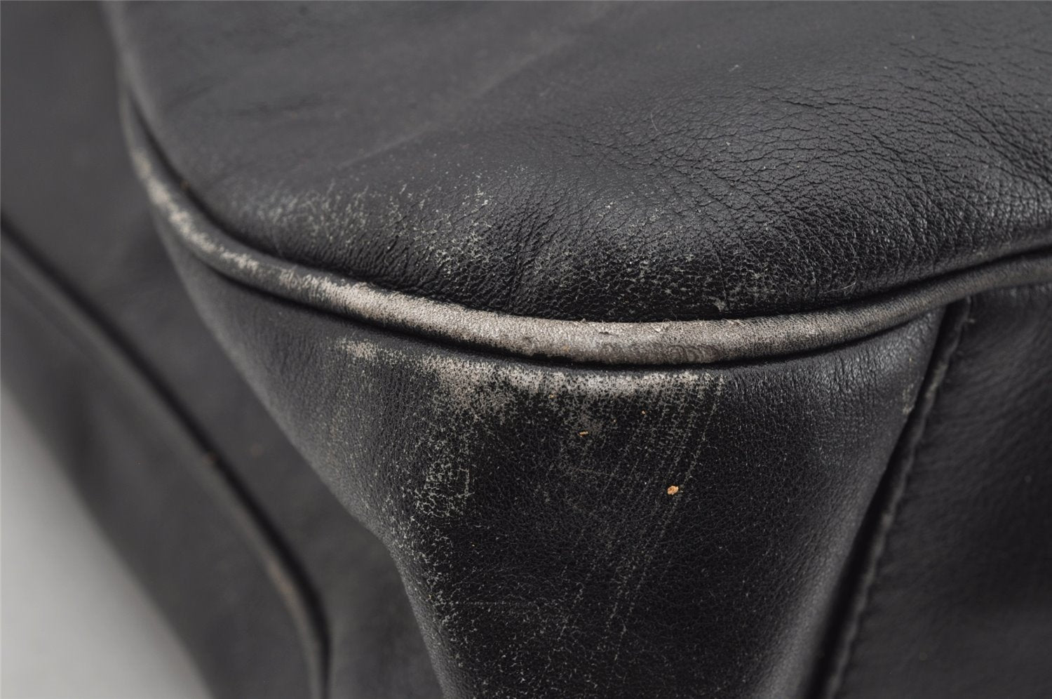 Authentic GUCCI Vintage Bamboo 2Way Shoulder Hand Bag Leather Black Junk 0086J