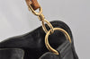 Authentic GUCCI Vintage Bamboo 2Way Shoulder Hand Bag Leather Black Junk 0086J