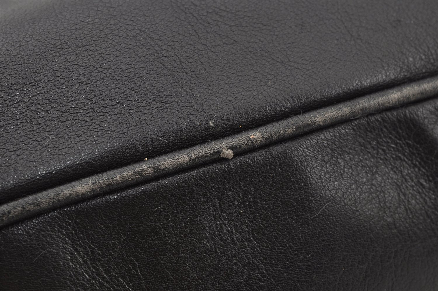 Authentic GUCCI Vintage Bamboo 2Way Shoulder Hand Bag Leather Black Junk 0086J