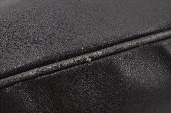 Authentic GUCCI Vintage Bamboo 2Way Shoulder Hand Bag Leather Black Junk 0086J