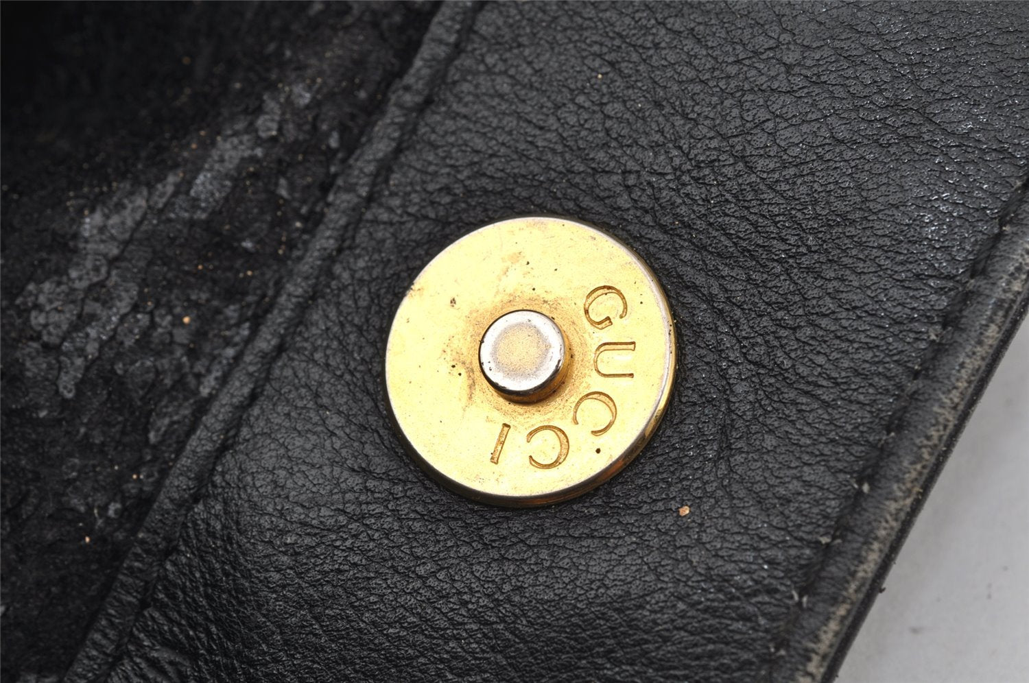 Authentic GUCCI Vintage Bamboo 2Way Shoulder Hand Bag Leather Black Junk 0086J