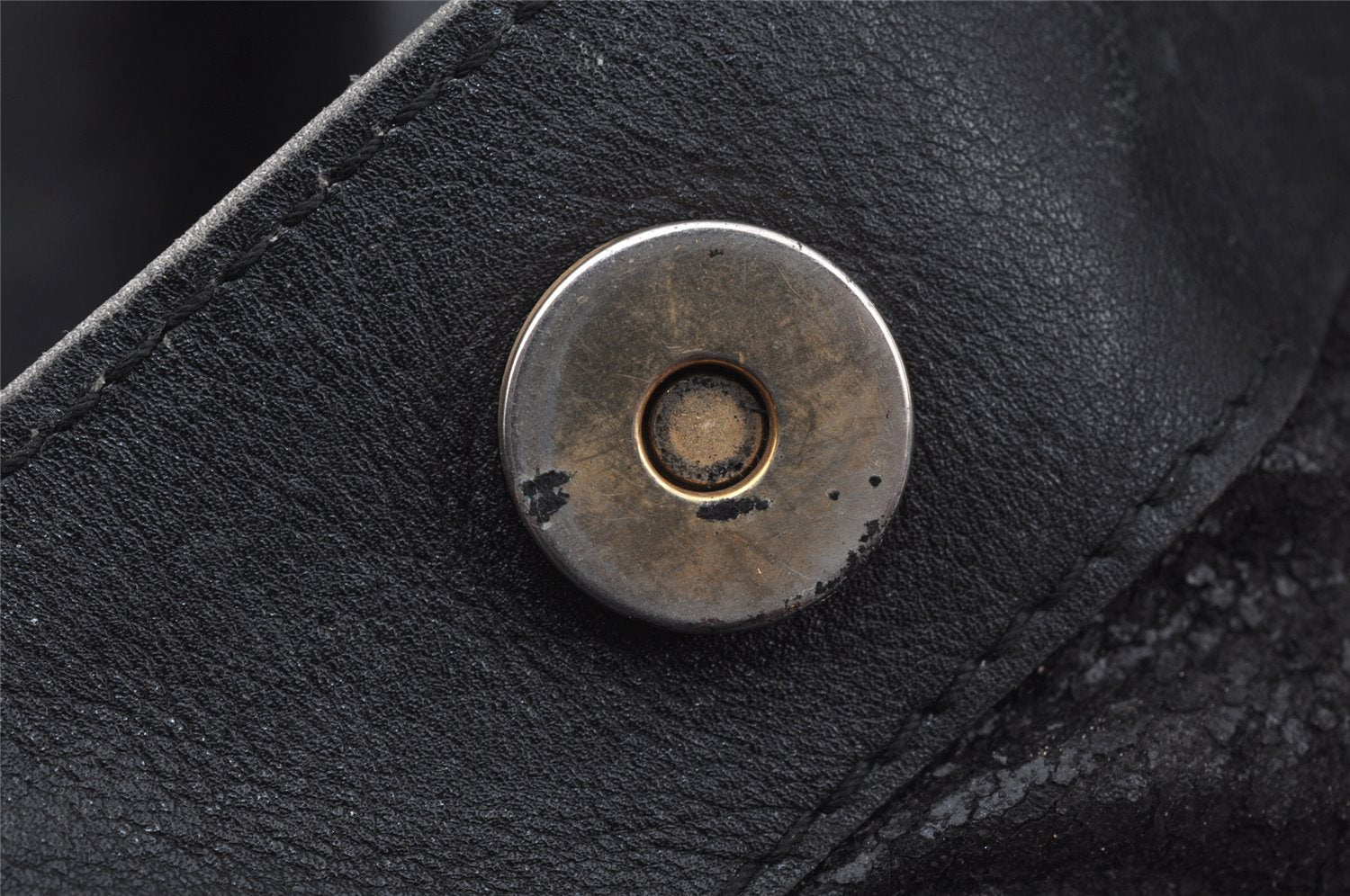 Authentic GUCCI Vintage Bamboo 2Way Shoulder Hand Bag Leather Black Junk 0086J