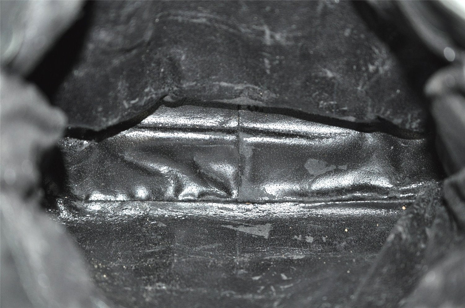 Authentic GUCCI Vintage Bamboo 2Way Shoulder Hand Bag Leather Black Junk 0086J