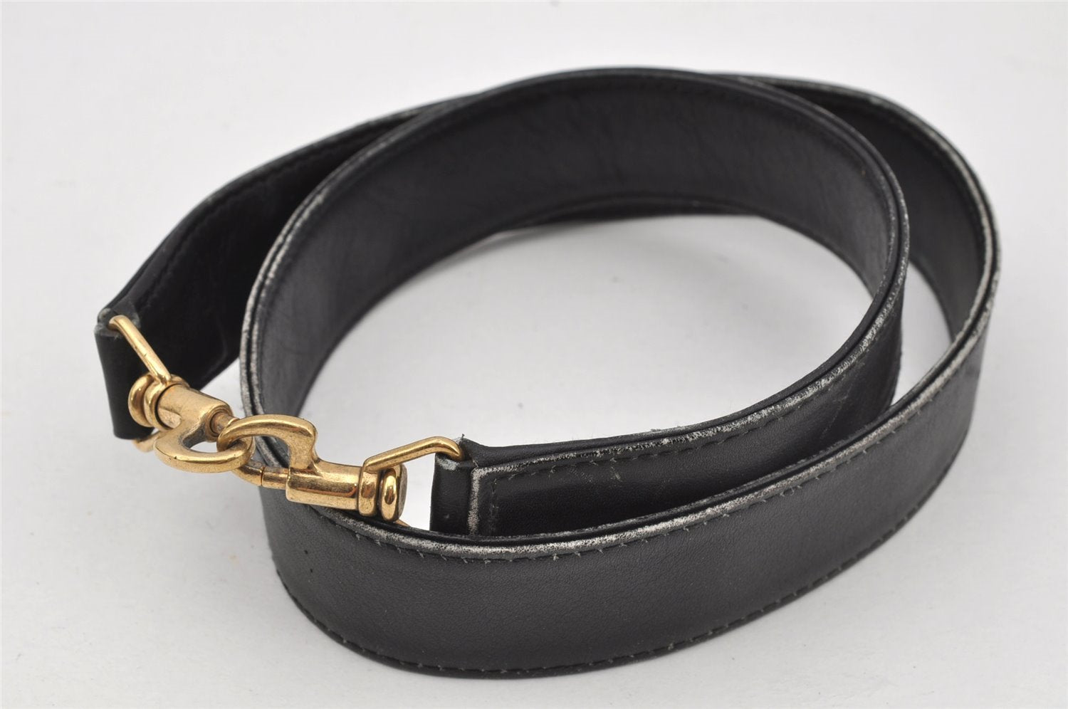 Authentic GUCCI Vintage Bamboo 2Way Shoulder Hand Bag Leather Black Junk 0086J