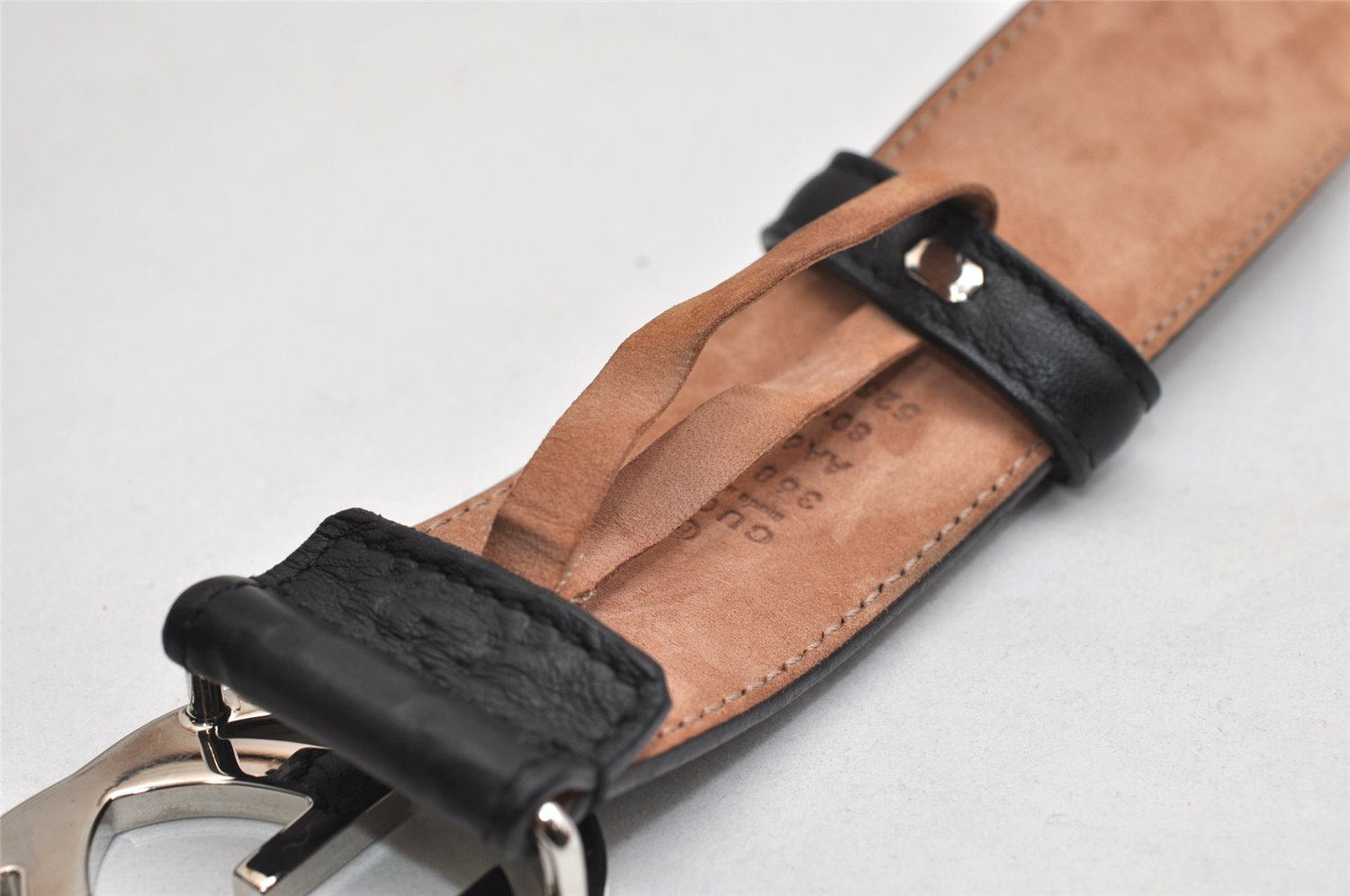 Auth GUCCI Guccissima Interlocking Belt GG Leather 80cm 31.5
