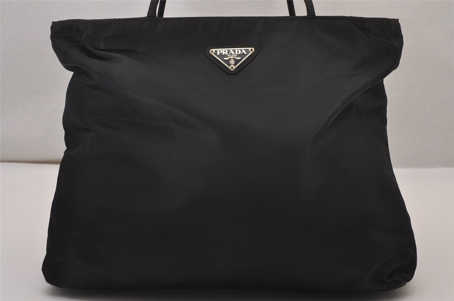 Authentic PRADA Vintage Nylon Tessuto Shoulder Tote Bag Black 0088J