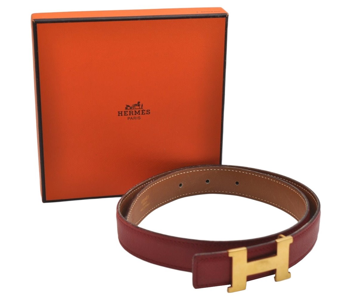 Authentic HERMES Mini Constance Leather Belt Size 65cm 25.6