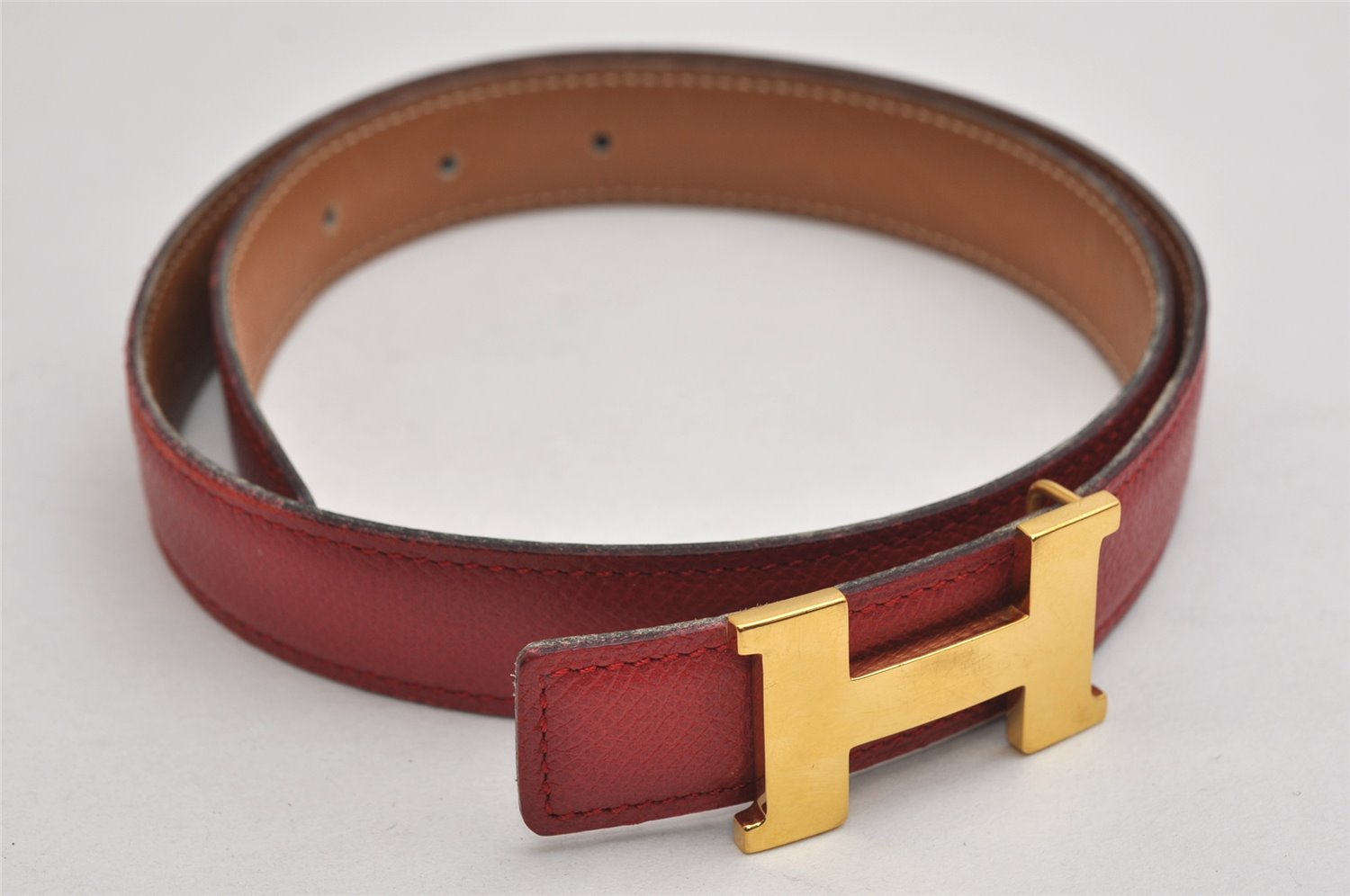 Authentic HERMES Mini Constance Leather Belt Size 65cm 25.6