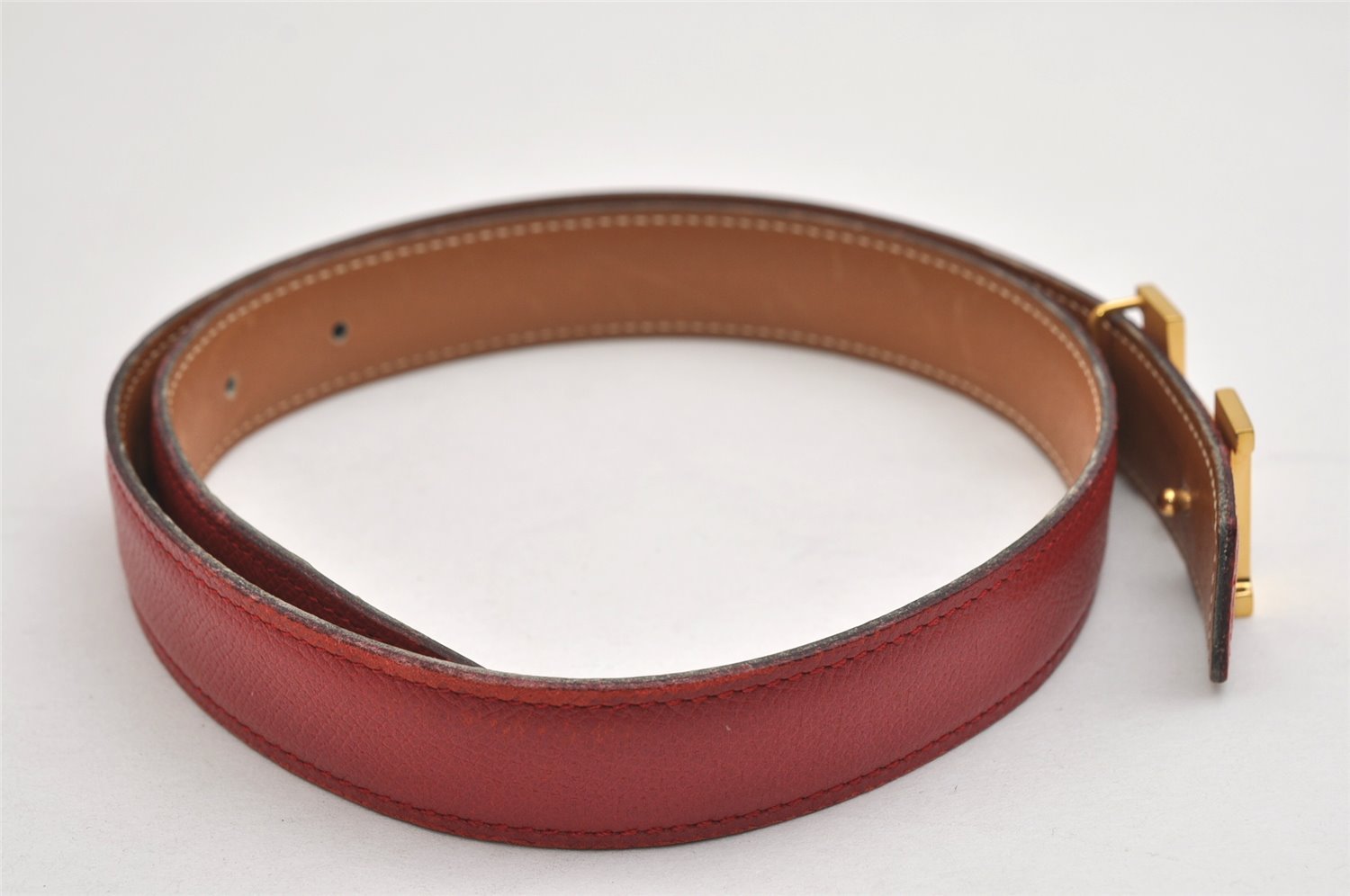 Authentic HERMES Mini Constance Leather Belt Size 65cm 25.6