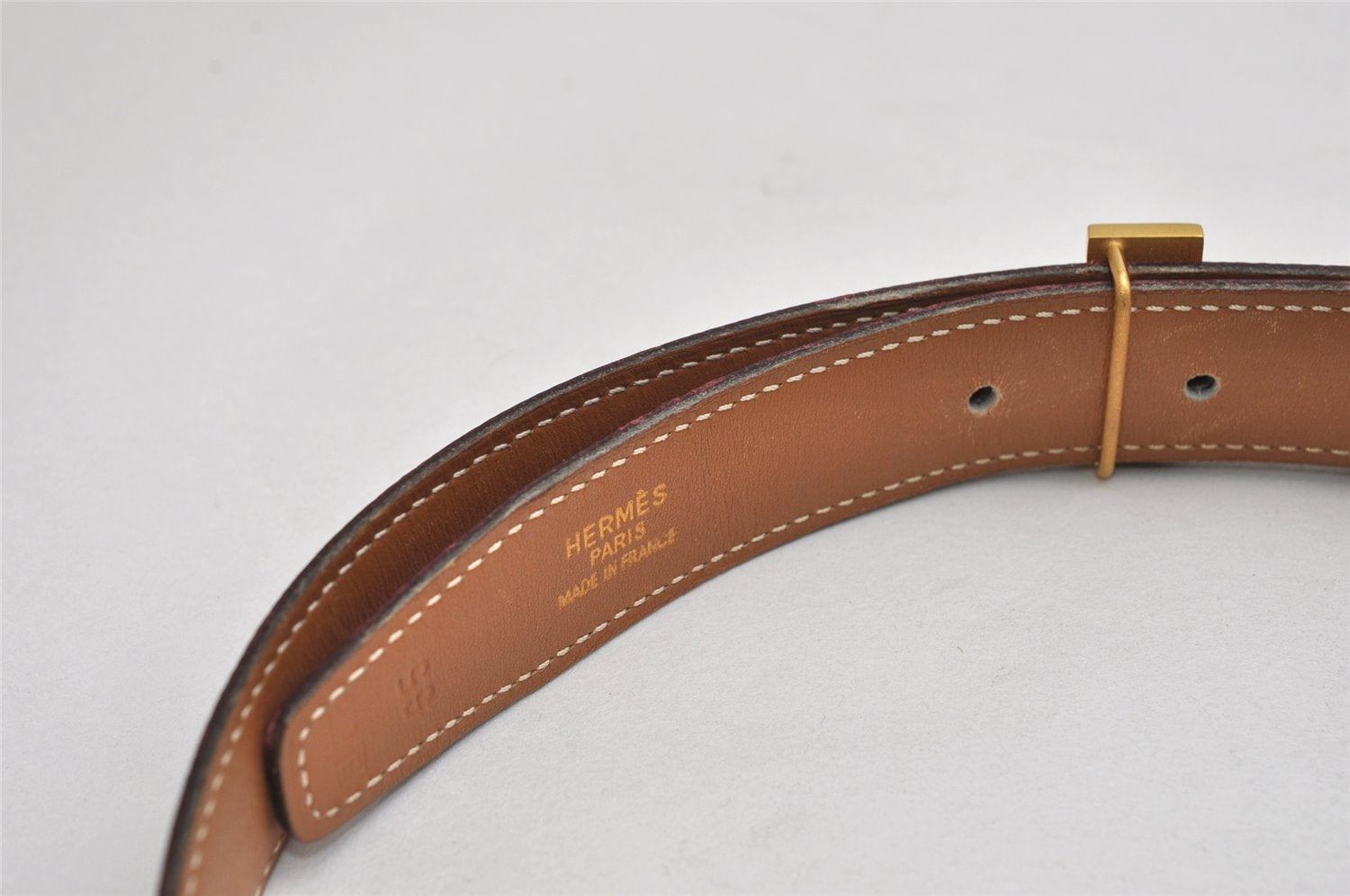 Authentic HERMES Mini Constance Leather Belt Size 65cm 25.6