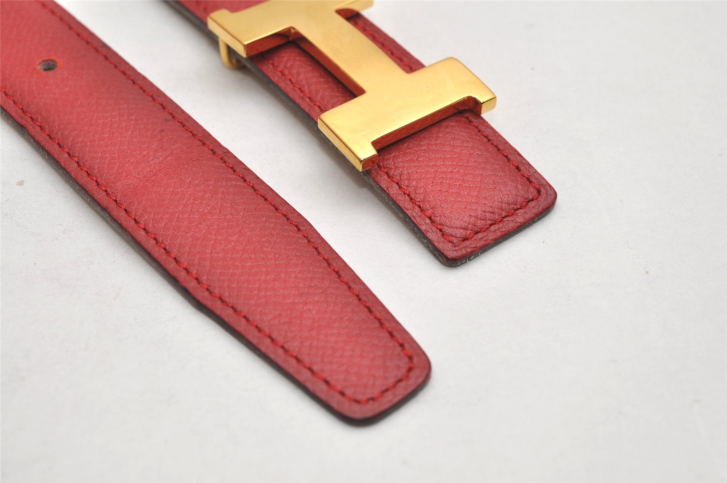 Authentic HERMES Mini Constance Leather Belt Size 65cm 25.6