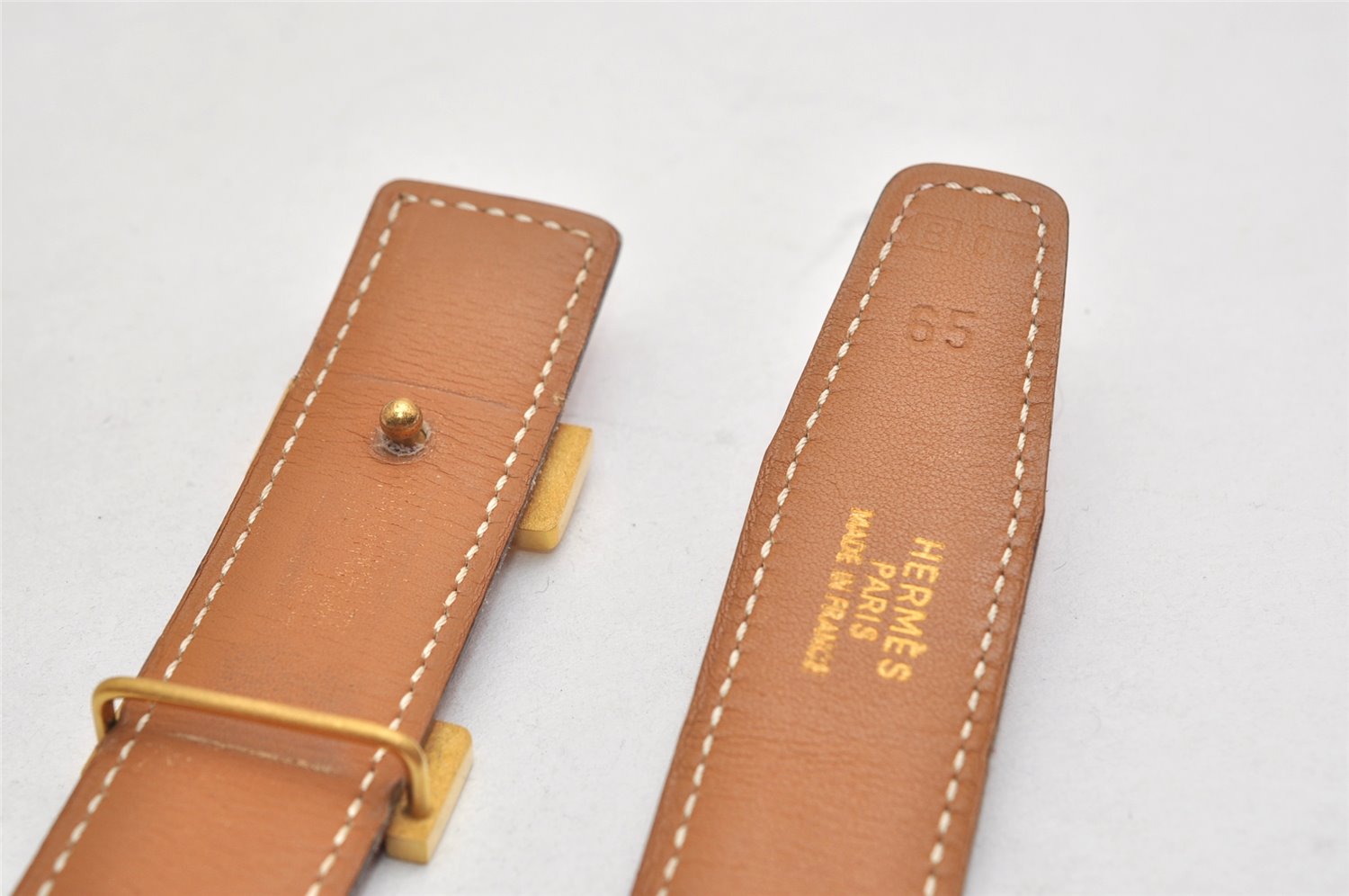 Authentic HERMES Mini Constance Leather Belt Size 65cm 25.6