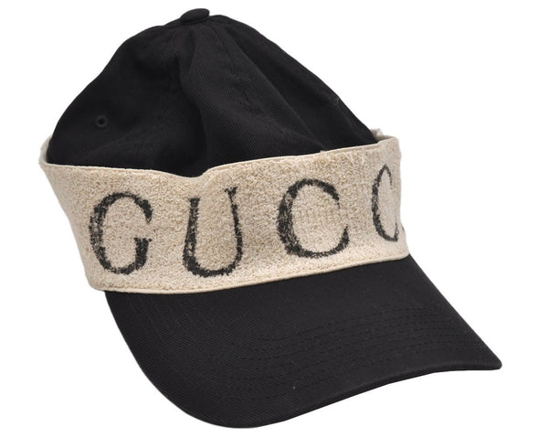 Authentic GUCCI Vintage Base Ball Cap Canvas Pile Size M Black 0089K