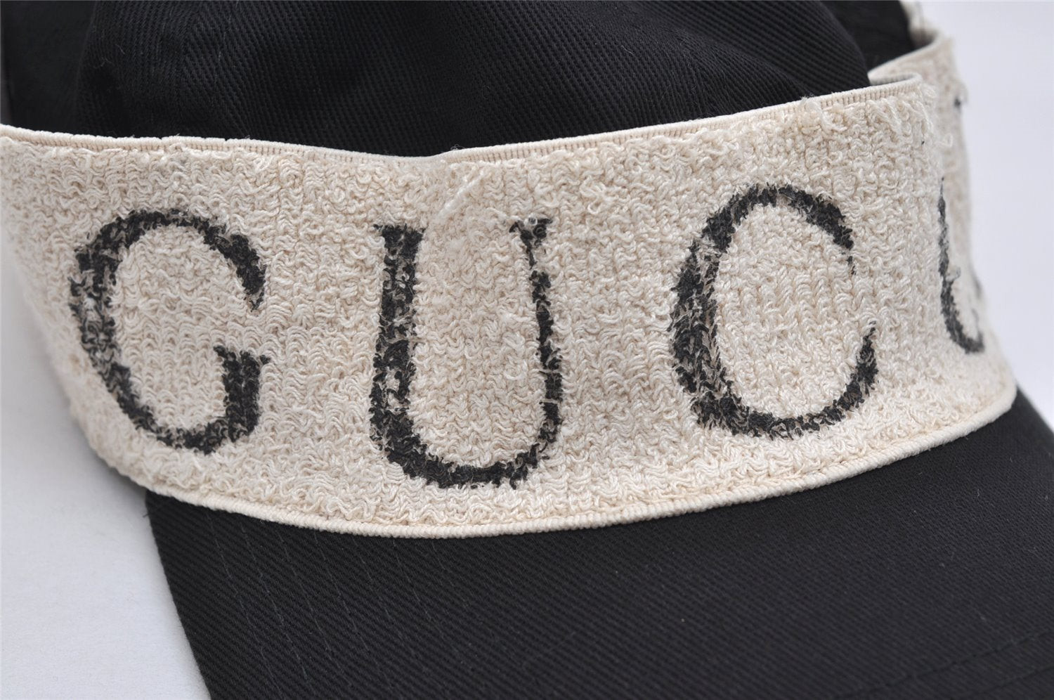 Authentic GUCCI Vintage Base Ball Cap Canvas Pile Size M Black 0089K