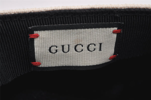 Authentic GUCCI Vintage Base Ball Cap Canvas Pile Size M Black 0089K