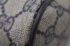 Authentic GUCCI Sherry Line Clutch Hand Bag Purse GG PVC Leather Navy Blue 0090J