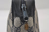 Authentic GUCCI Sherry Line Clutch Hand Bag Purse GG PVC Leather Navy Blue 0090J
