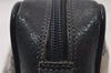 Authentic GUCCI Sherry Line Clutch Hand Bag Purse GG PVC Leather Navy Blue 0090J