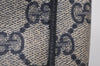 Authentic GUCCI Sherry Line Clutch Hand Bag Purse GG PVC Leather Navy Blue 0090J