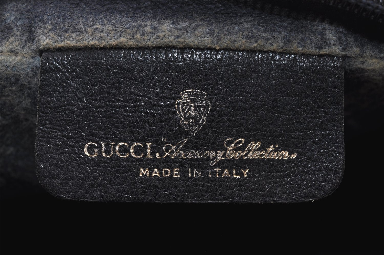 Authentic GUCCI Sherry Line Clutch Hand Bag Purse GG PVC Leather Navy Blue 0090J