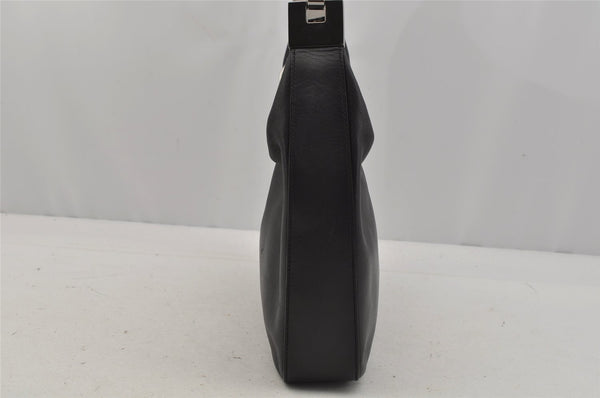 Authentic GUCCI Vintage Shoulder Bag Purse Leather 0013812 Black 0092J