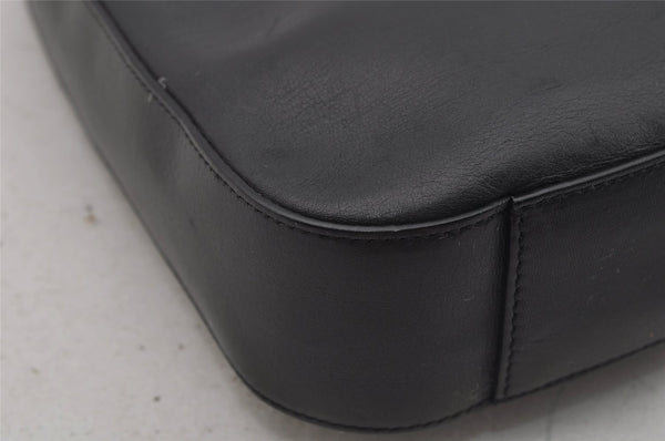Authentic GUCCI Vintage Shoulder Bag Purse Leather 0013812 Black 0092J