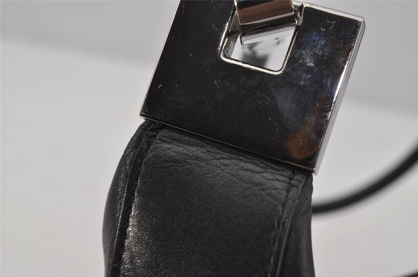 Authentic GUCCI Vintage Shoulder Bag Purse Leather 0013812 Black 0092J