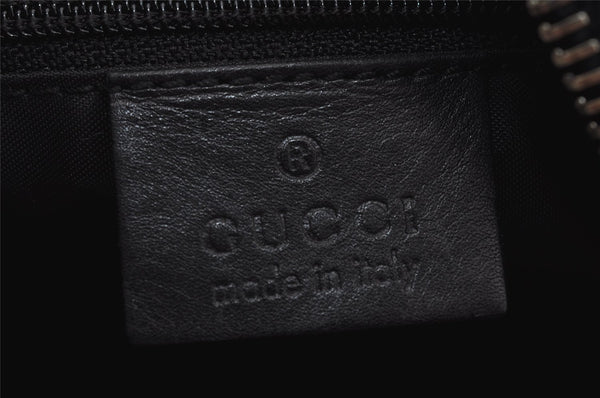 Authentic GUCCI Vintage Shoulder Bag Purse Leather 0013812 Black 0092J