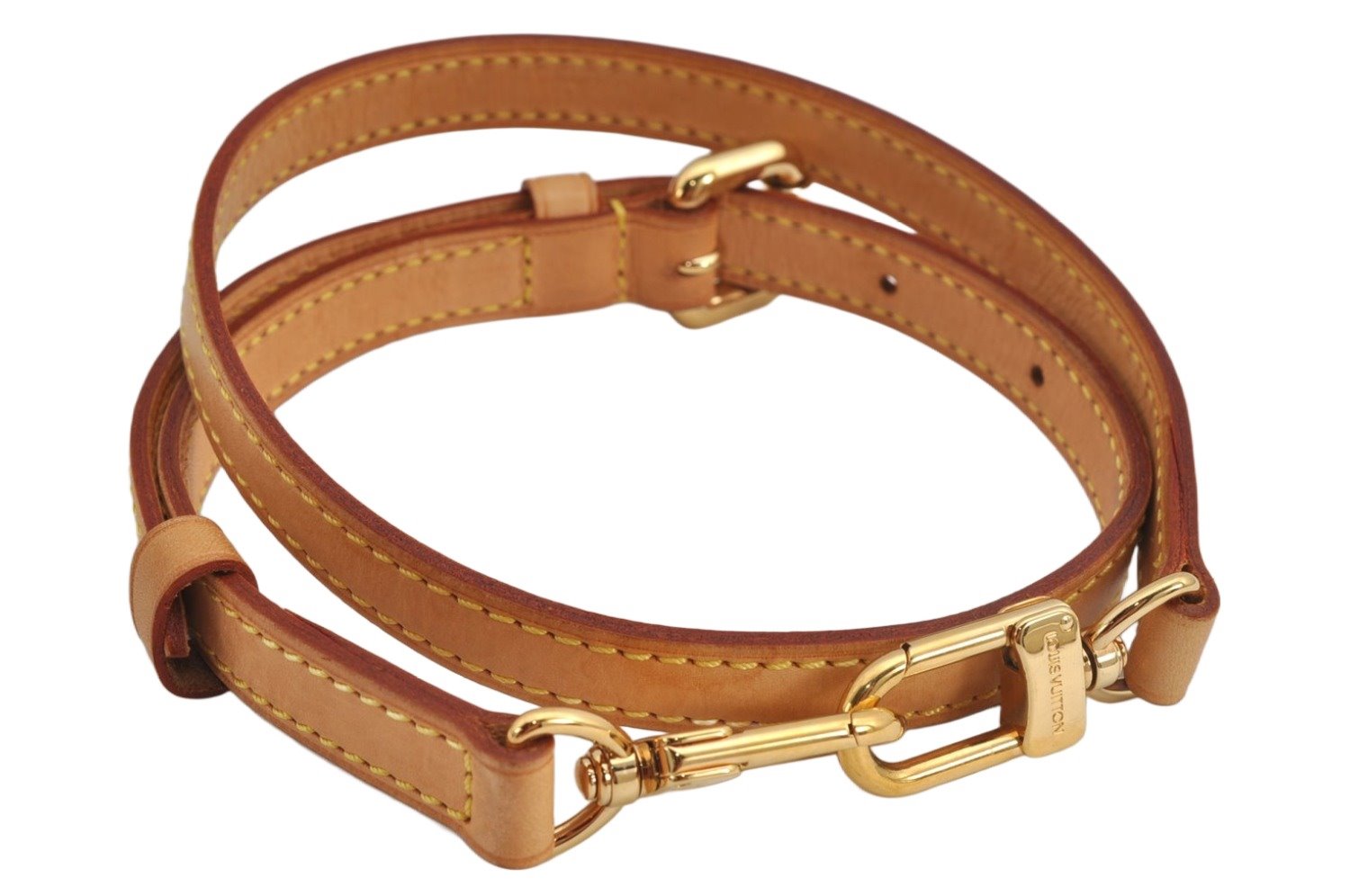 Authentic Louis Vuitton Vintage Leather Shoulder Strap Beige 28.2-32.8