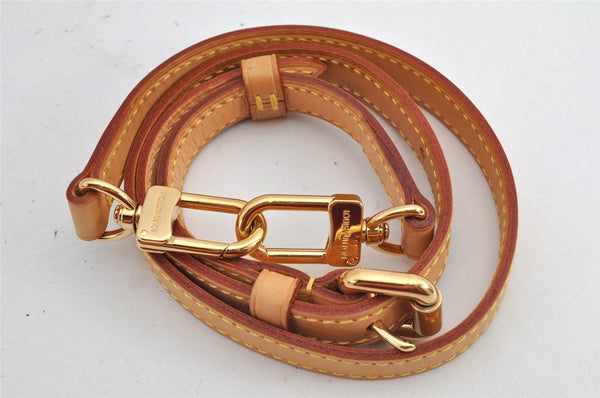 Authentic Louis Vuitton Vintage Leather Shoulder Strap Beige 28.2-32.8" LV 0092K
