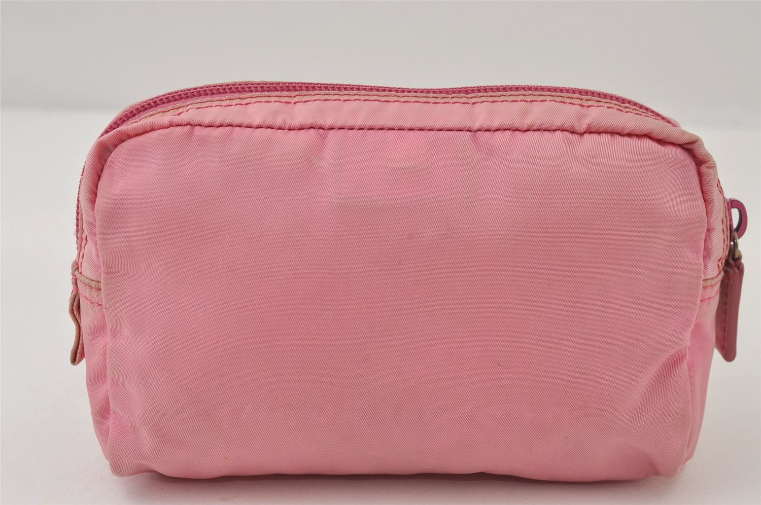 Authentic PRADA Vintage Nylon Tessuto Leather Pouch Purse Pink 0094J