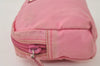 Authentic PRADA Vintage Nylon Tessuto Leather Pouch Purse Pink 0094J