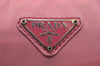 Authentic PRADA Vintage Nylon Tessuto Leather Pouch Purse Pink 0094J