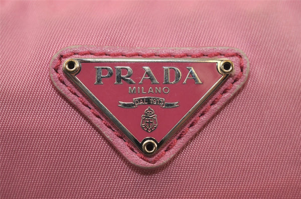 Authentic PRADA Vintage Nylon Tessuto Leather Pouch Purse Pink 0094J