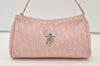 Authentic Christian Dior Trotter Vintage Hand Bag Purse Nylon Leather Pink 0094K