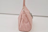 Authentic Christian Dior Trotter Vintage Hand Bag Purse Nylon Leather Pink 0094K