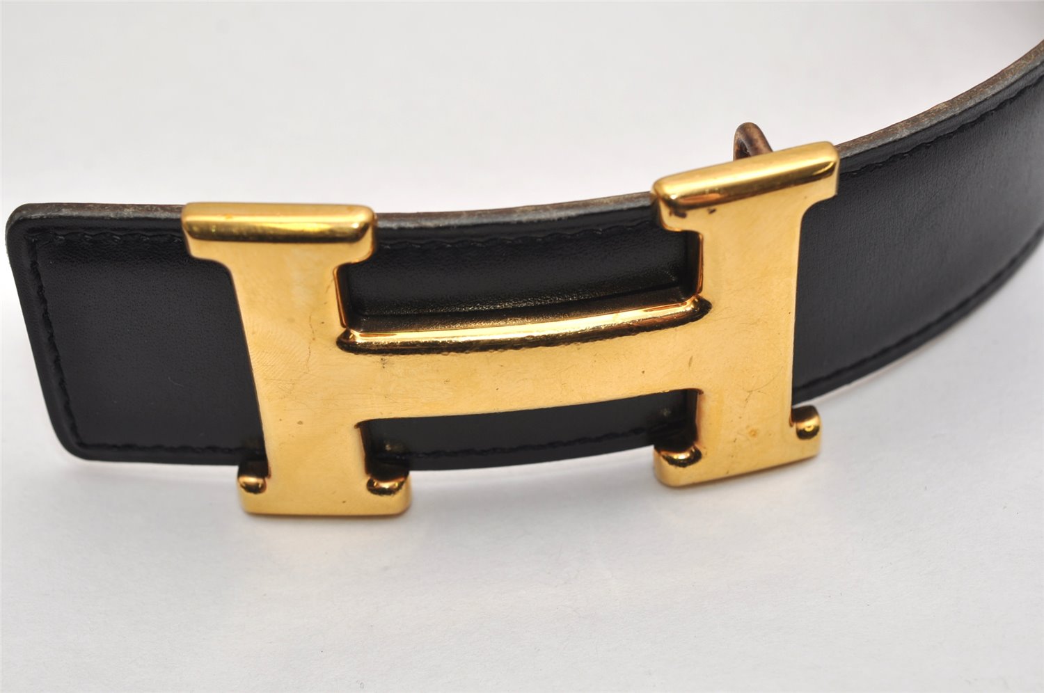 Authentic HERMES Constance Leather Belt Size 68cm 26.8