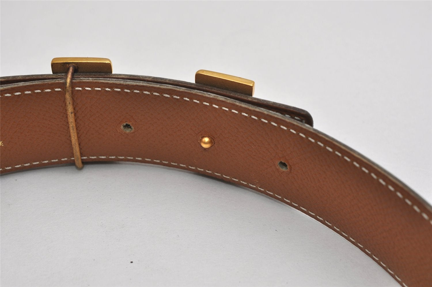 Authentic HERMES Constance Leather Belt Size 68cm 26.8
