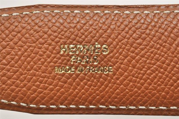 Authentic HERMES Constance Leather Belt Size 68cm 26.8" Black Brown 0095K