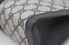 Authentic GUCCI Sherry Line Clutch Hand Bag Purse GG PVC Leather Navy Blue 0096J