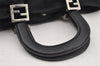 Authentic FENDI Vintage Shoulder Hand Bag Purse Jersey Leather Black Junk 0097J