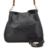 Authentic GUCCI Bamboo 2Way Shoulder Hand Bag Leather Black Junk 0098J