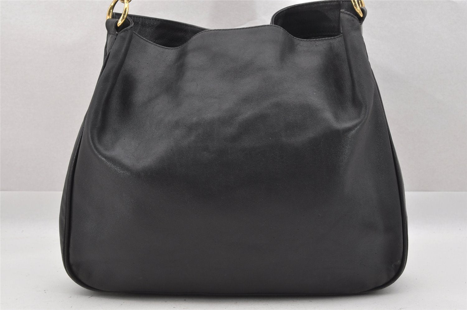 Authentic GUCCI Bamboo 2Way Shoulder Hand Bag Leather Black Junk 0098J