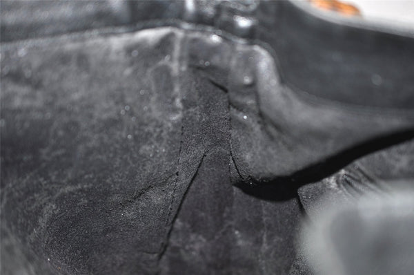 Authentic GUCCI Bamboo 2Way Shoulder Hand Bag Leather Black Junk 0098J