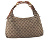 Authentic GUCCI Horsebit Shoulder Hand Bag GG Canvas Leather 115867 Brown 0100J