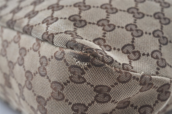 Authentic GUCCI Horsebit Shoulder Hand Bag GG Canvas Leather 115867 Brown 0100J