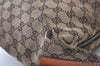 Authentic GUCCI Horsebit Shoulder Hand Bag GG Canvas Leather 115867 Brown 0100J